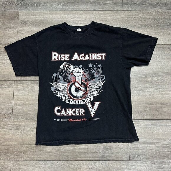 Rise Against Tour Shirt Black Rock L May 4 Woodstock ON Black - Picture 1 of 5
